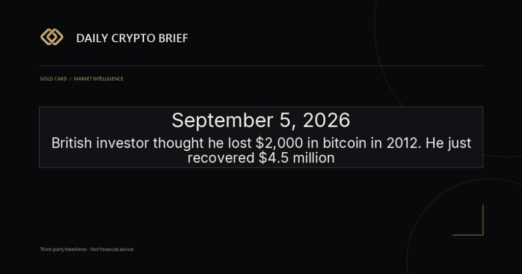 Gold Card Daily Crypto Brief