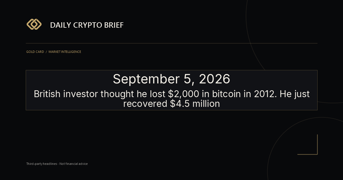 Gold Card Daily Crypto Brief