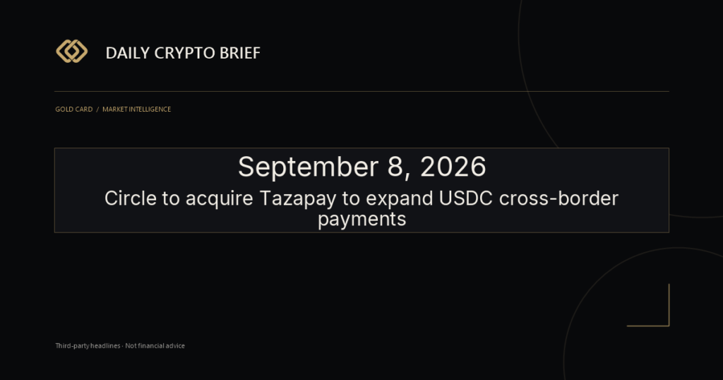 Gold Card Daily Crypto Brief
