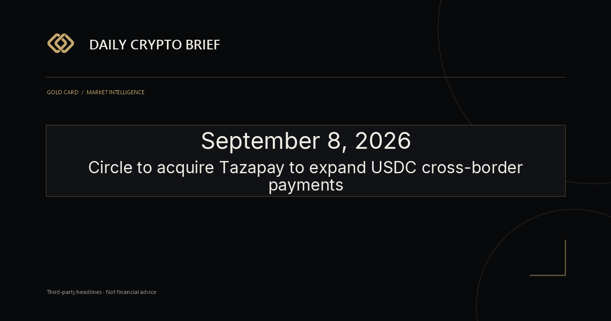Gold Card Daily Crypto Brief