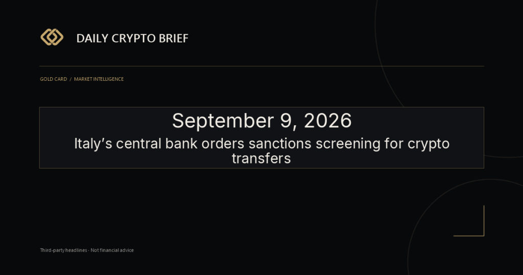 Gold Card Daily Crypto Brief