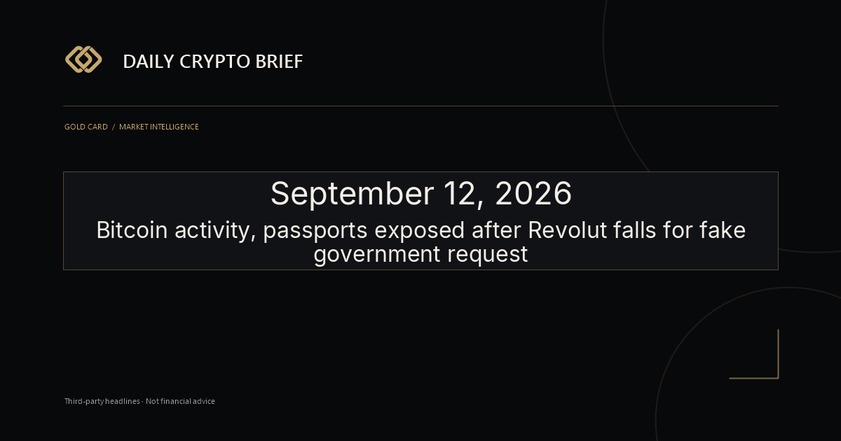 Gold Card Daily Crypto Brief