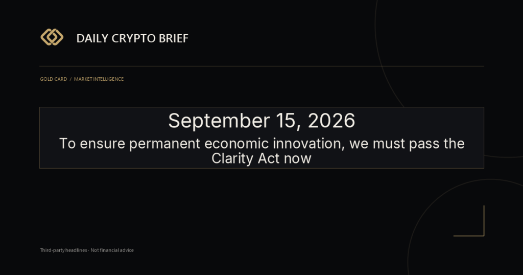 Gold Card Daily Crypto Brief