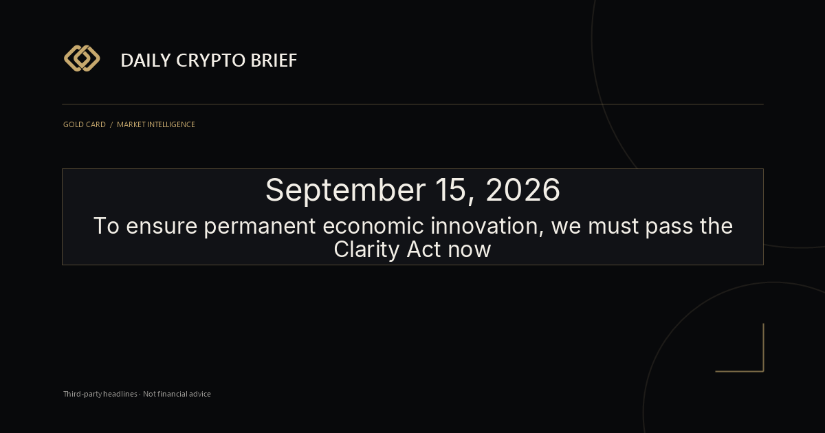 Gold Card Daily Crypto Brief