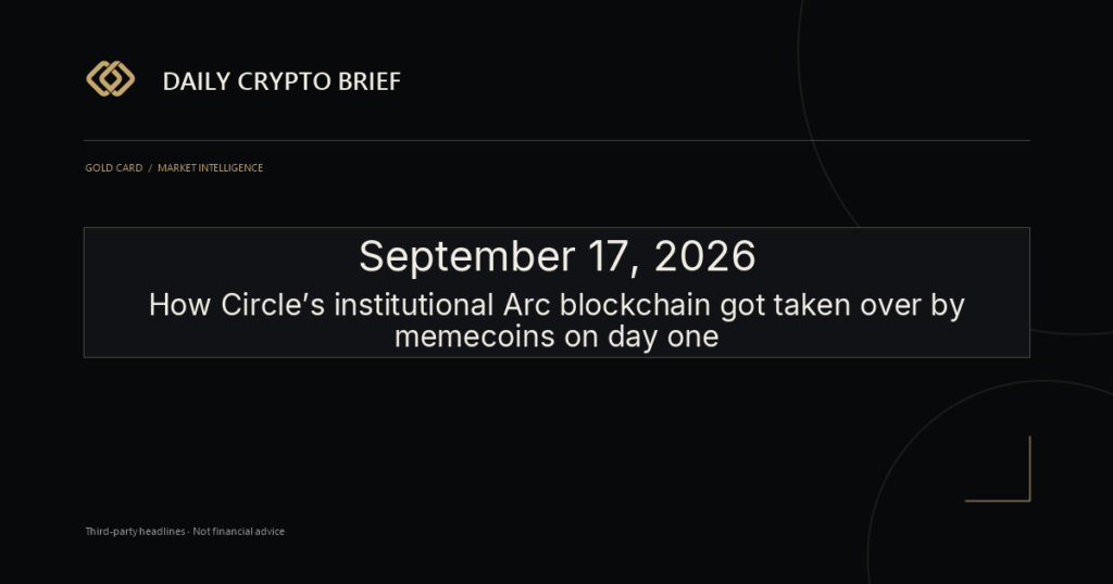 Gold Card Daily Crypto Brief
