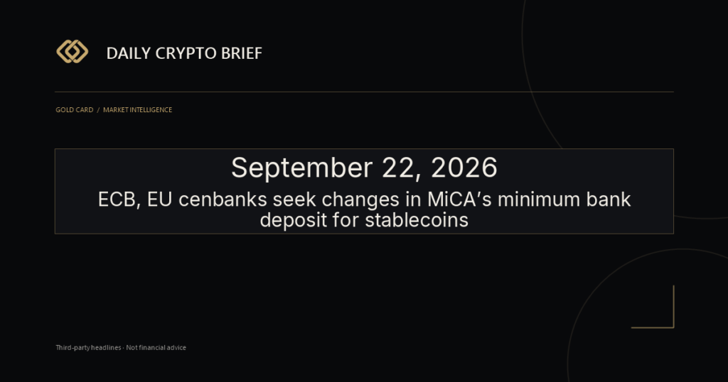 Gold Card Daily Crypto Brief
