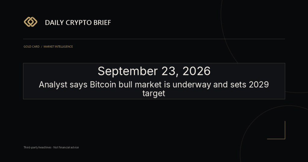 Gold Card Daily Crypto Brief
