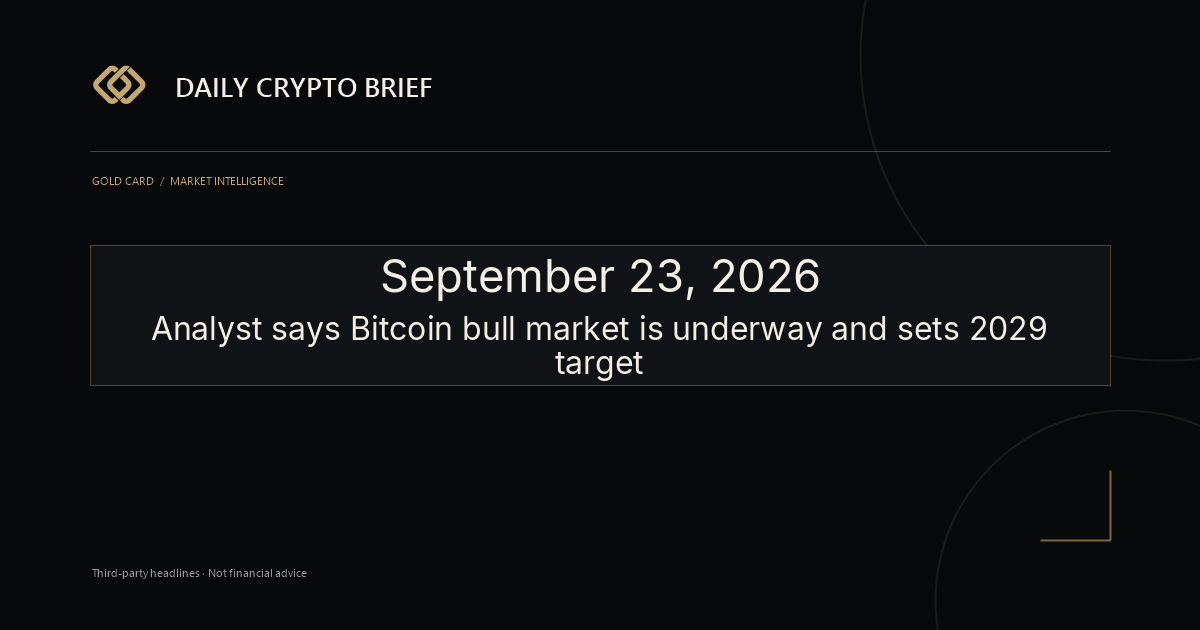 Gold Card Daily Crypto Brief